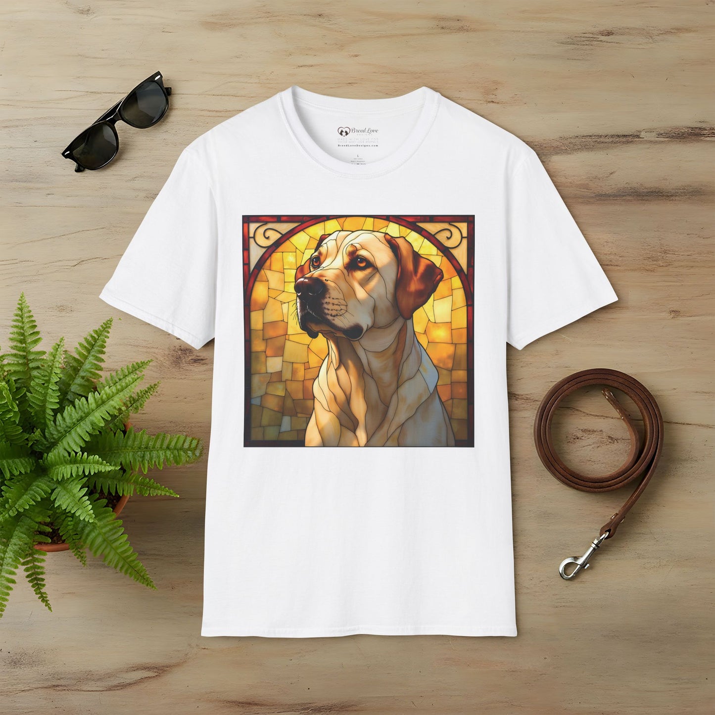 Stained Glass Yellow Lab T-Shirt