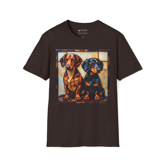 Stained Glass Dachshunds T-Shirt