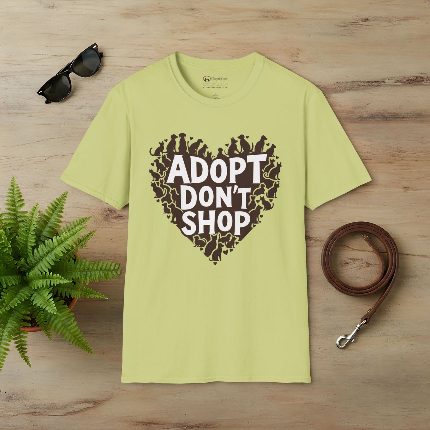 Adopt Don't Shop Dogs and Cats Heart T-Shirt