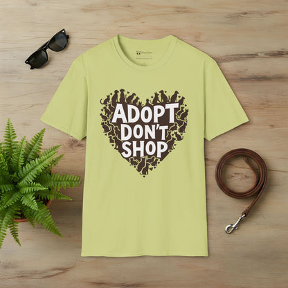 Adopt Don't Shop Dogs and Cats Heart T-Shirt
