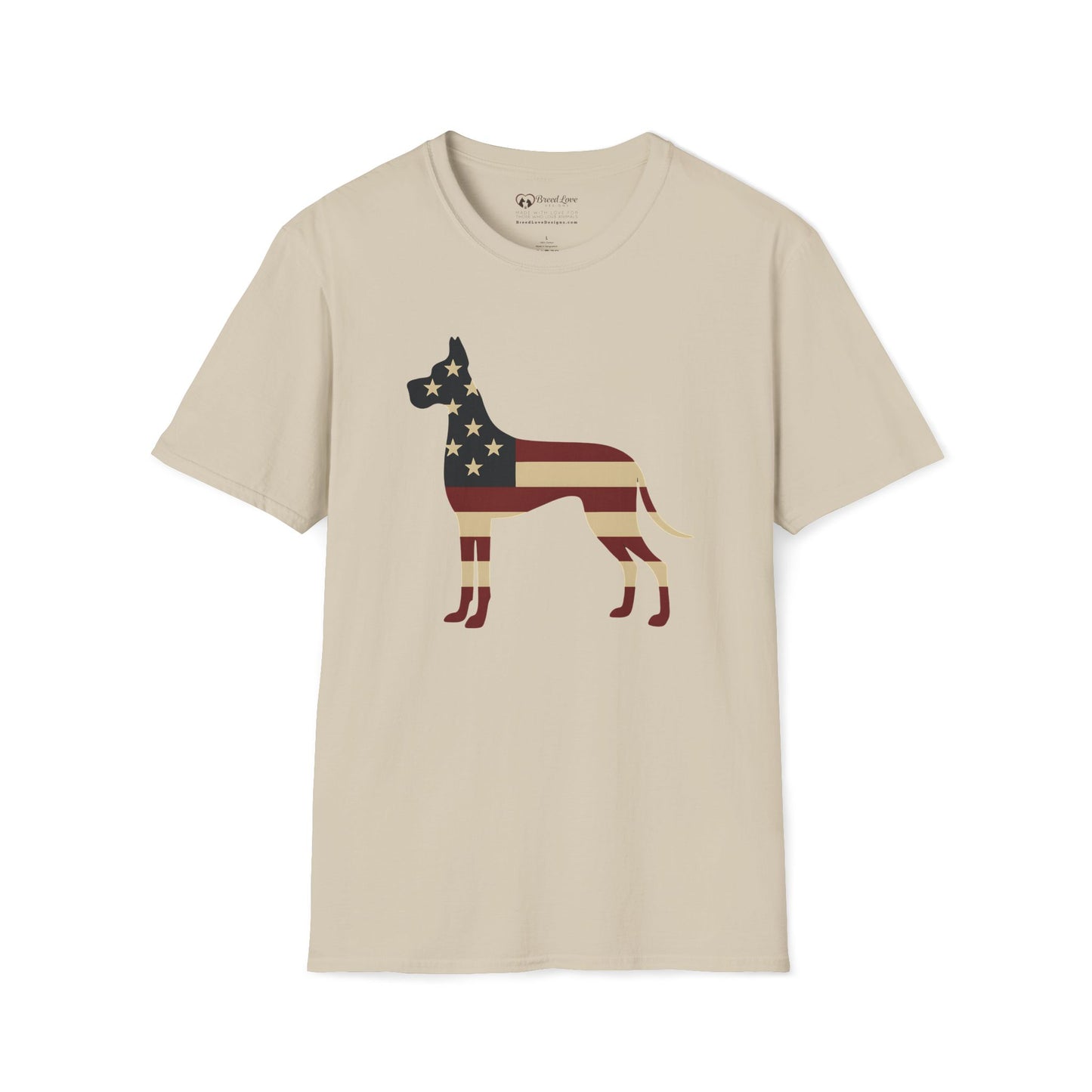 American Flag Great Dane T-Shirt