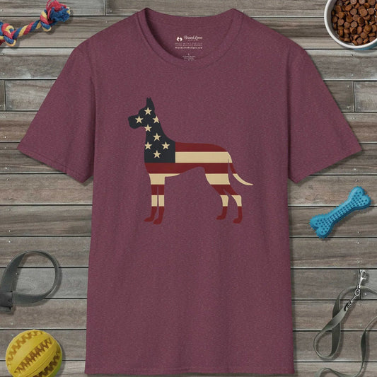 American Flag Great Dane T-Shirt
