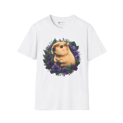 Capybara with Purple Flowers T-Shirt