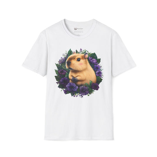 Capybara with Purple Flowers T-Shirt