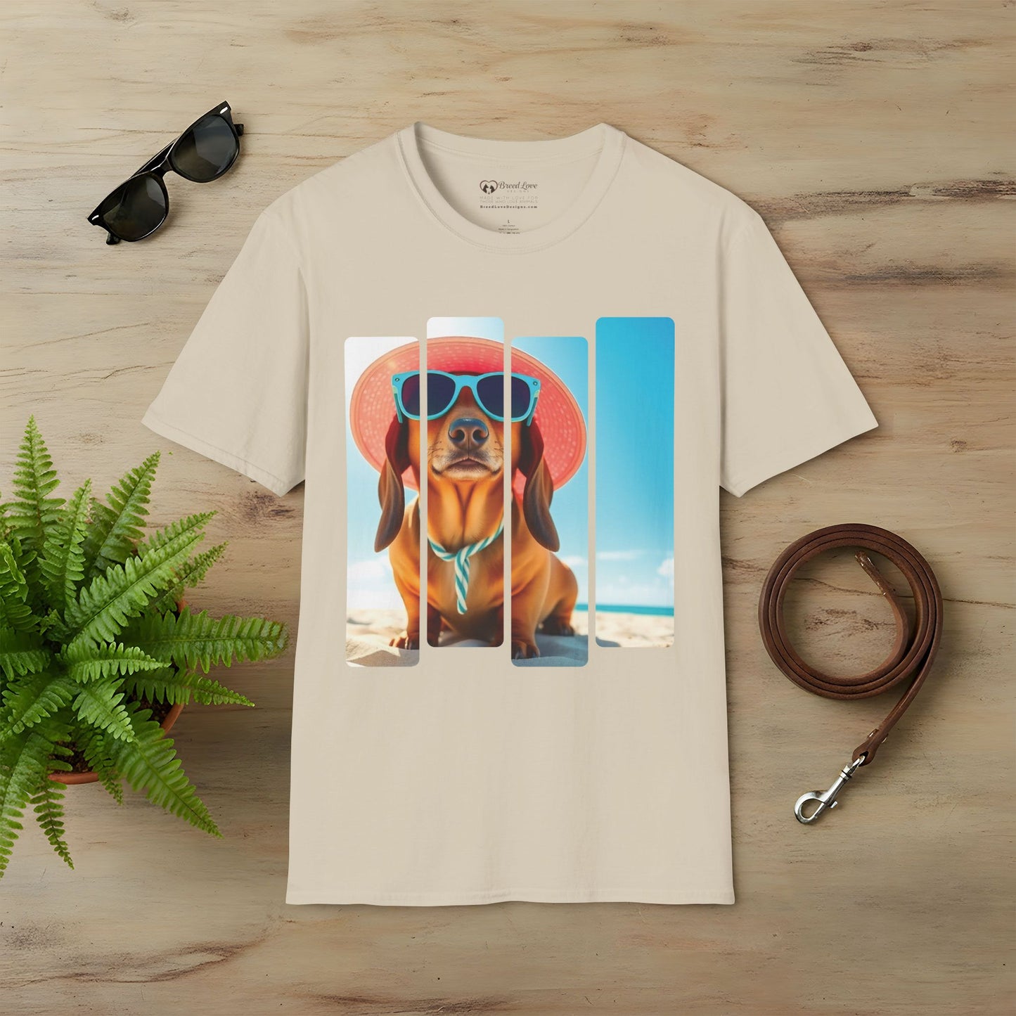 Dachshund at the Beach Panel T-Shirt