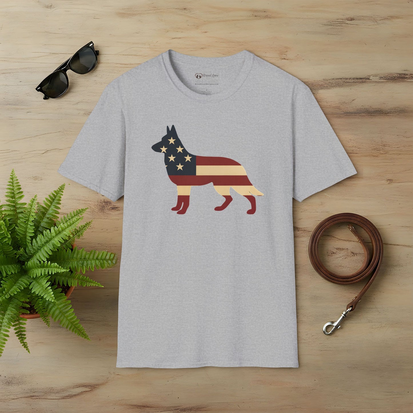 American Flag German Shepherd T-Shirt