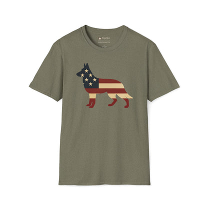 American Flag German Shepherd T-Shirt