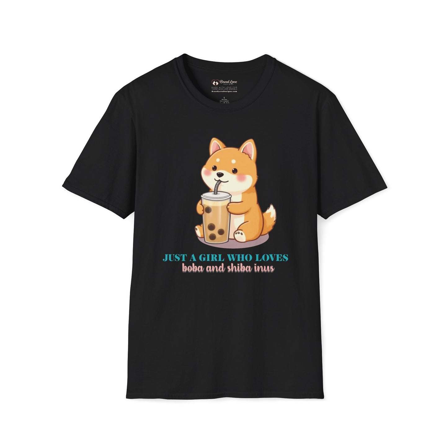 Just a Girl Who Loves Boba and Shiba Inus T-Shirt