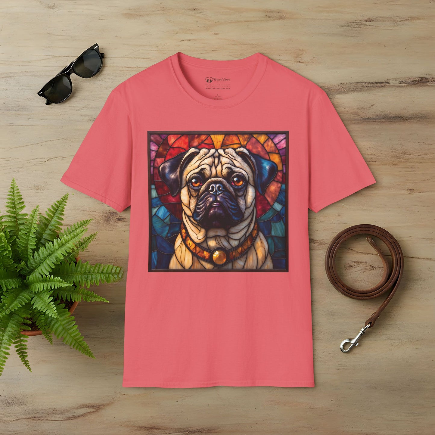 Stained Glass Pug T-Shirt