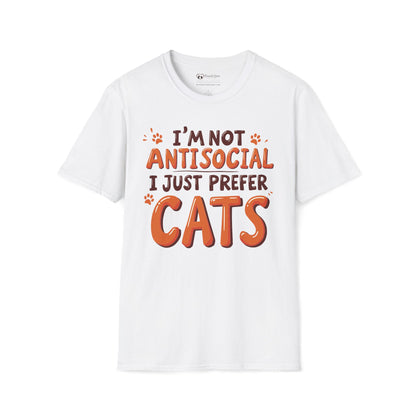 I'm Not Antisocial I Just Prefer Cats T-Shirt