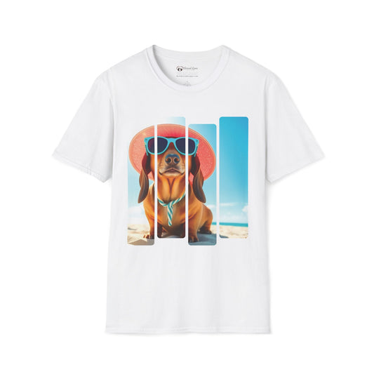 Dachshund at the Beach Panel T-Shirt