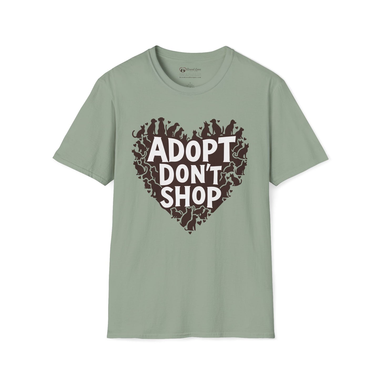 Adopt Don't Shop Dogs and Cats Heart T-Shirt