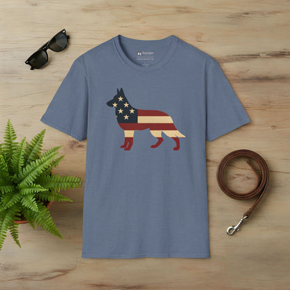 American Flag German Shepherd T-Shirt