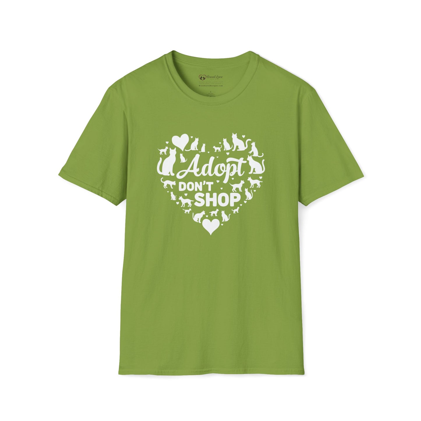 Adopt Don't Shop Cat Heart T-Shirt
