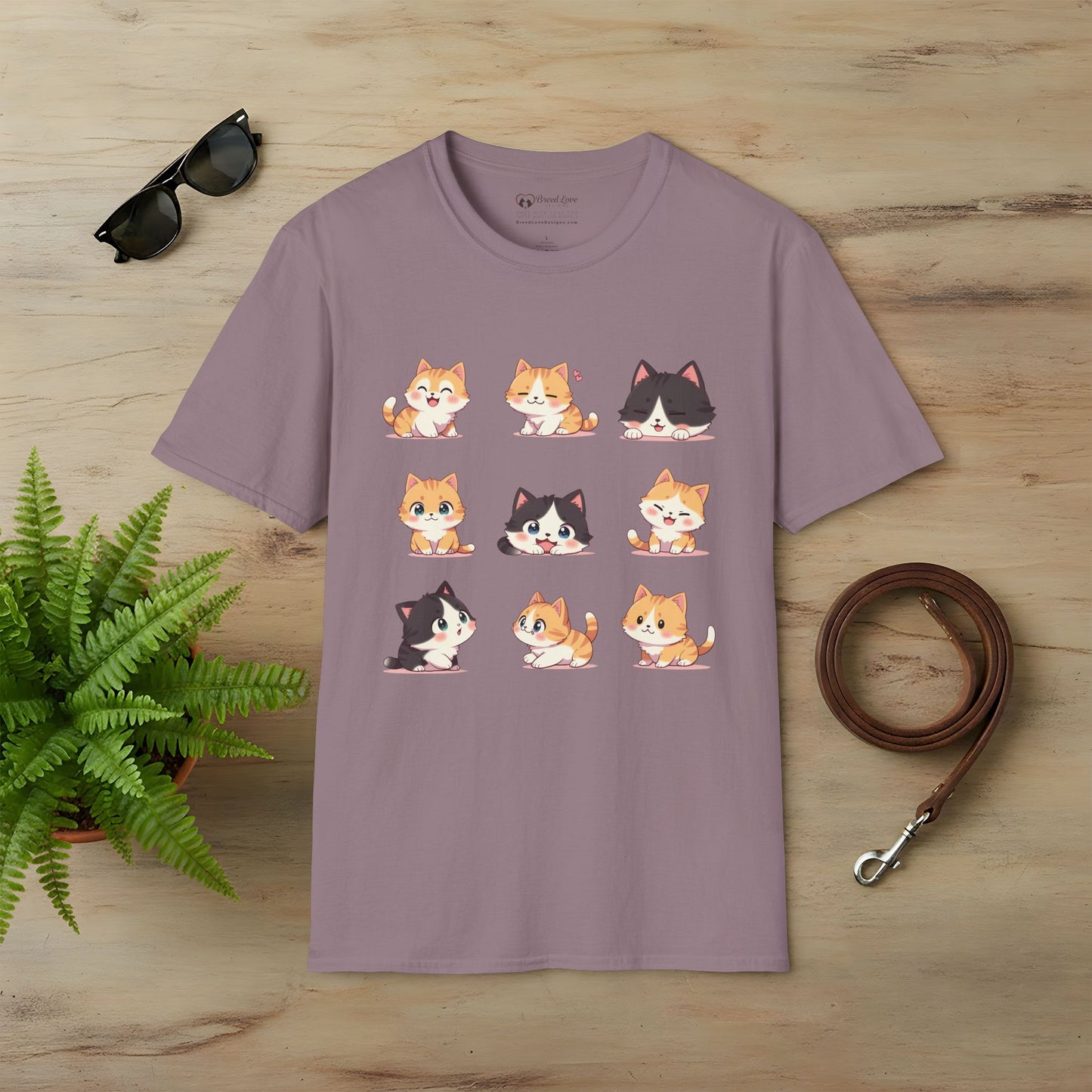 Cute Kitten Grid T-Shirt