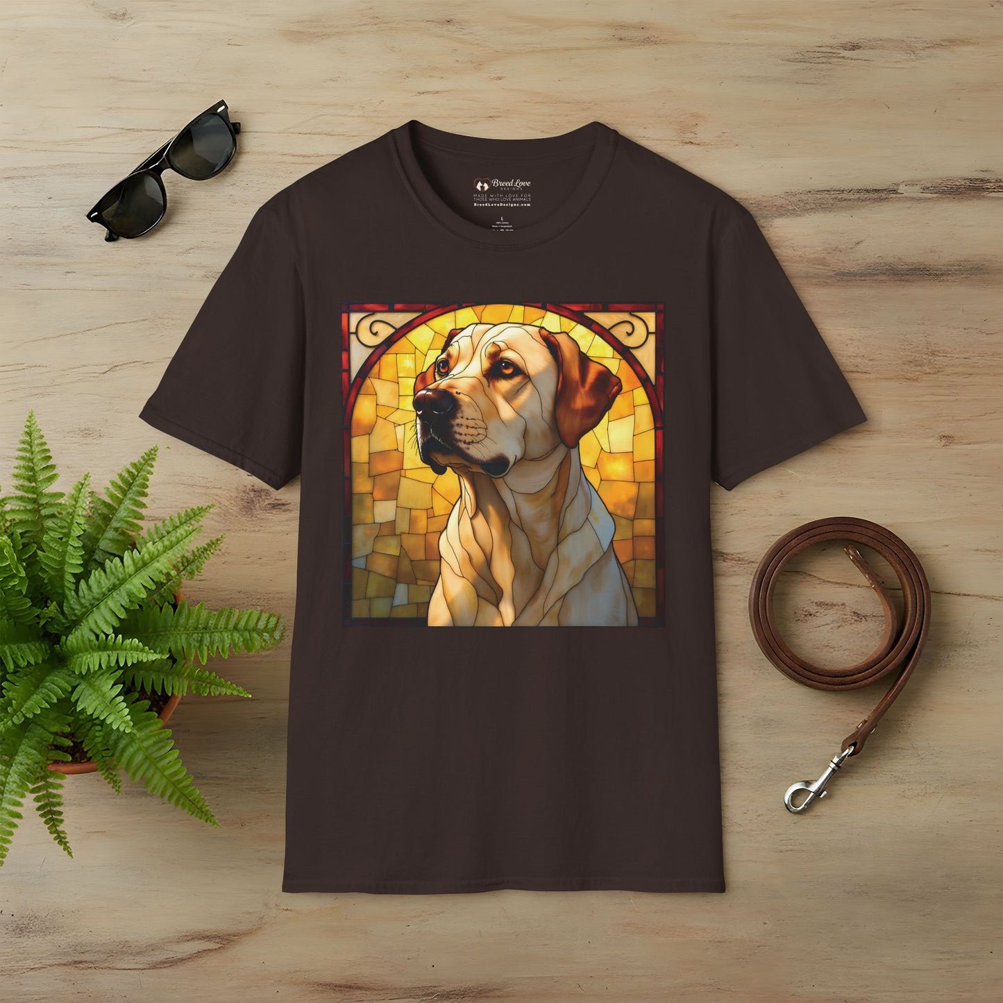 Stained Glass Yellow Lab T-Shirt