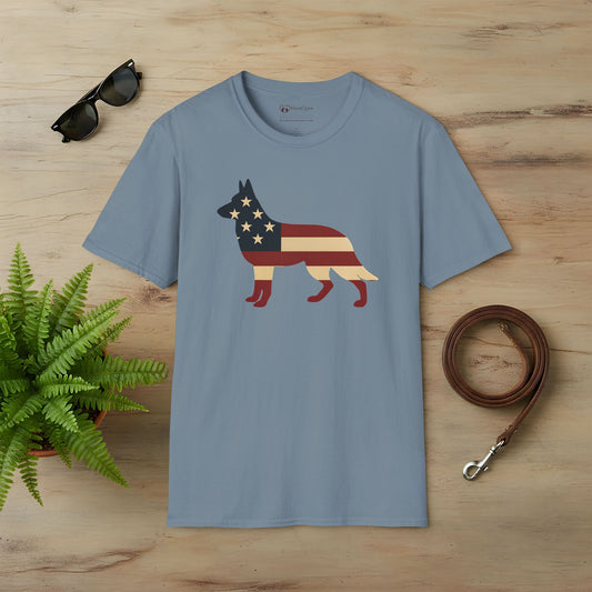 American Flag German Shepherd T-Shirt
