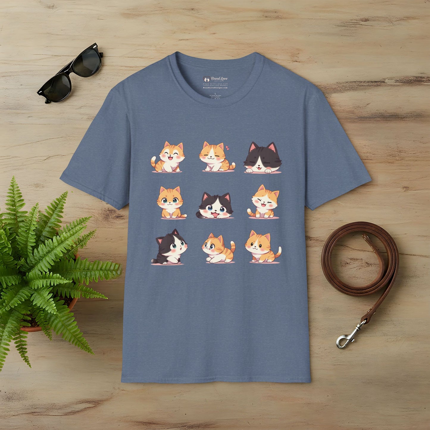 Cute Kitten Grid T-Shirt