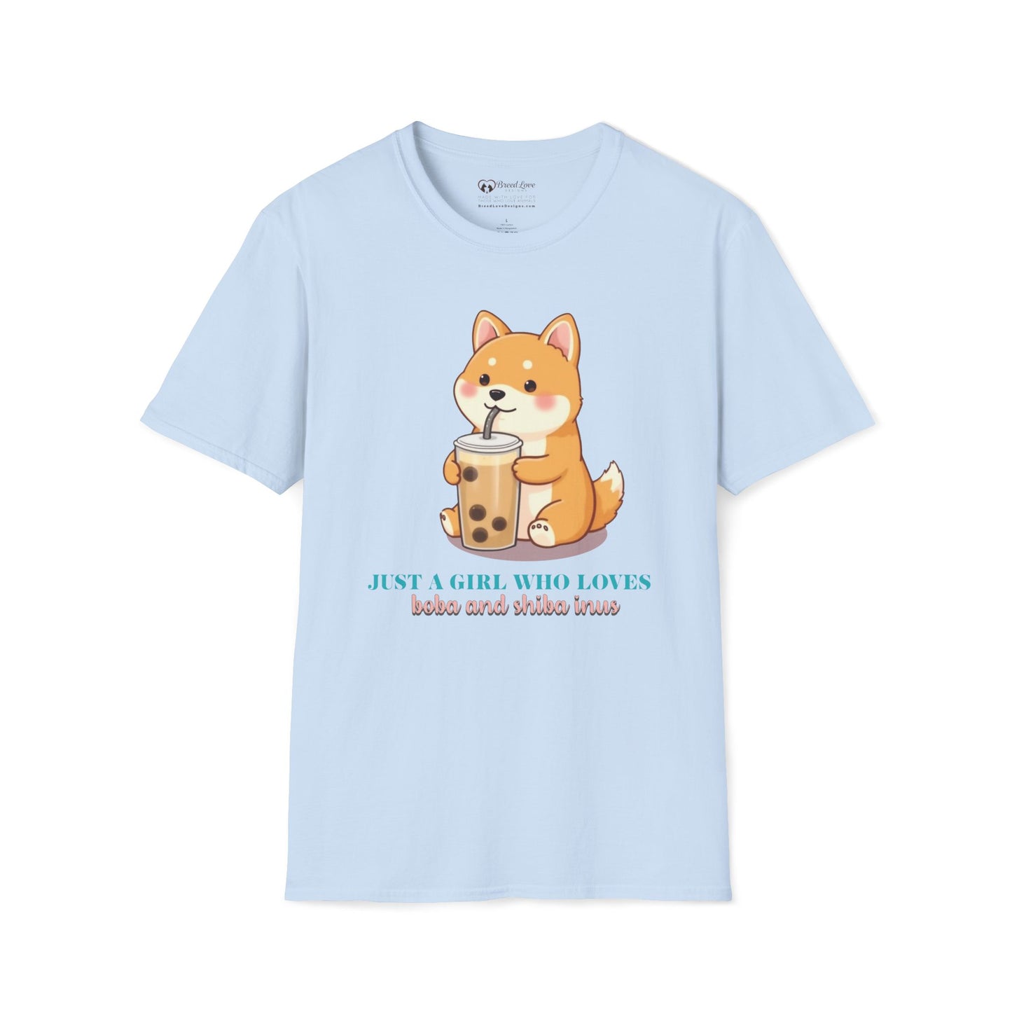 Just a Girl Who Loves Boba and Shiba Inus T-Shirt