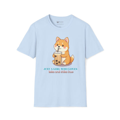 Just a Girl Who Loves Boba and Shiba Inus T-Shirt