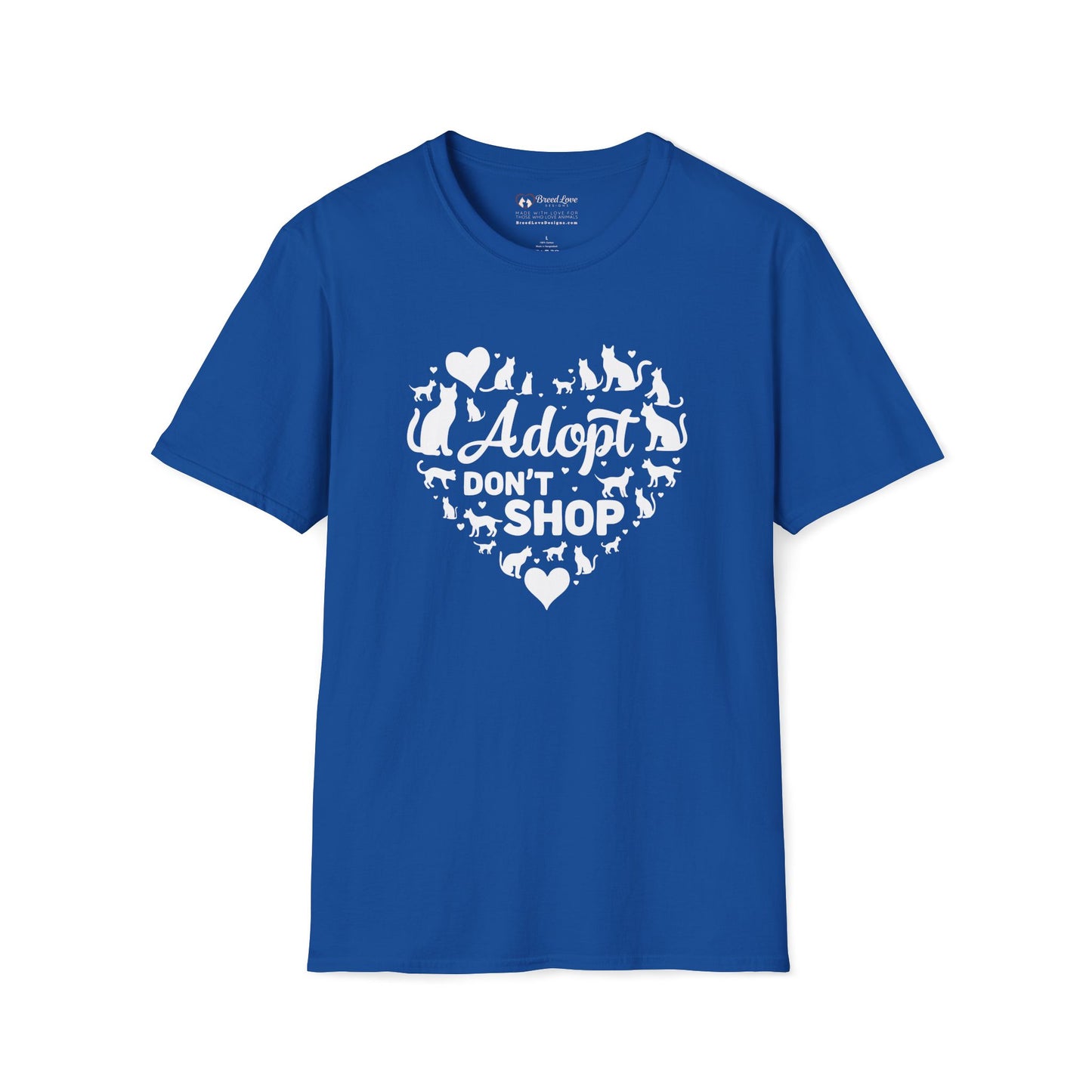 Adopt Don't Shop Cat Heart T-Shirt