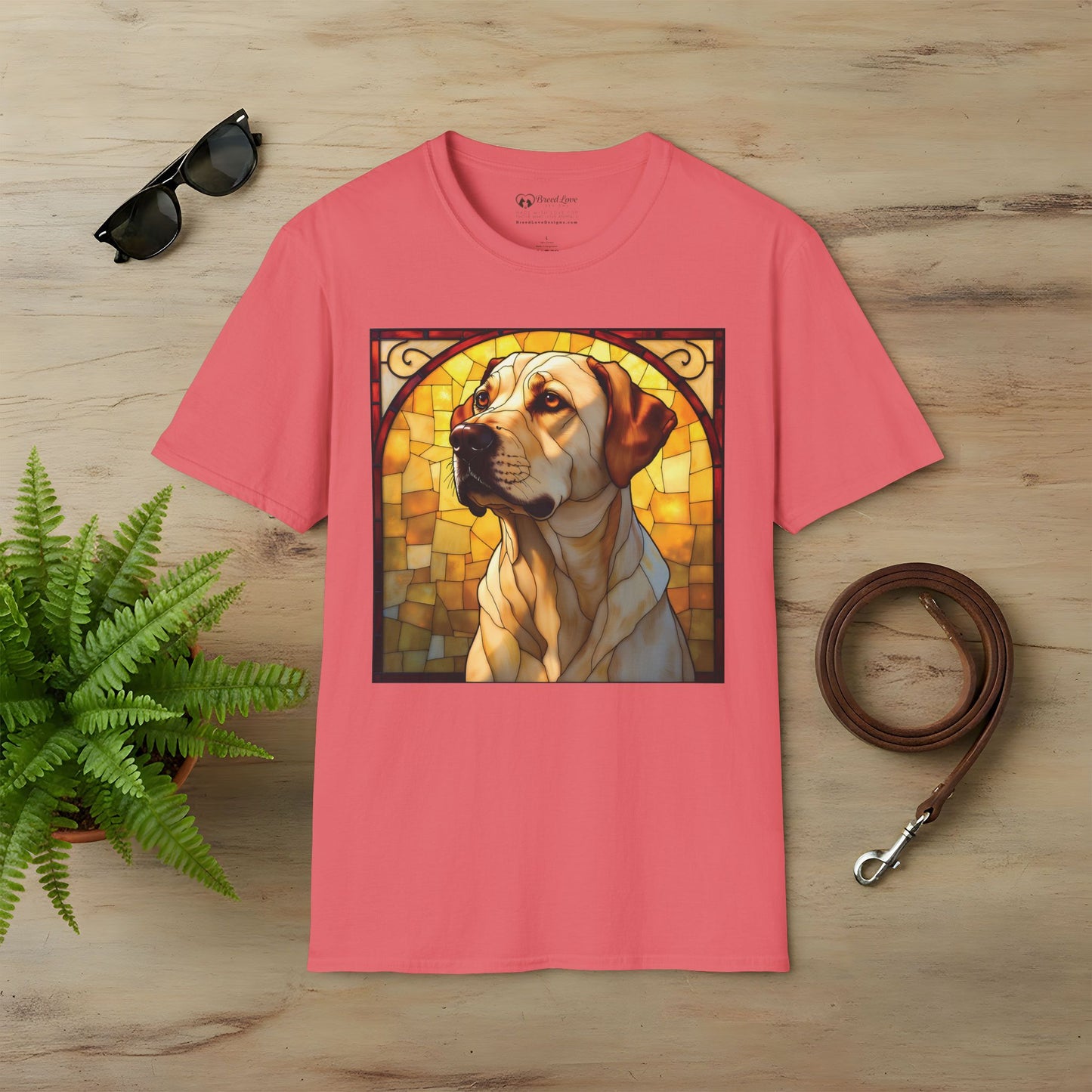 Stained Glass Yellow Lab T-Shirt