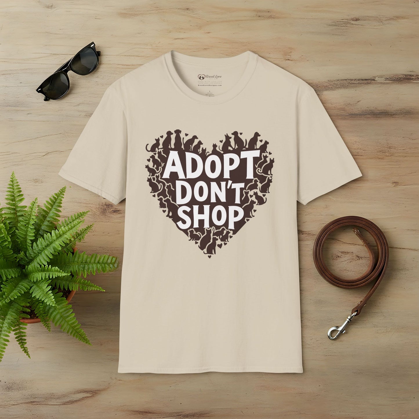 Adopt Don't Shop Dogs and Cats Heart T-Shirt