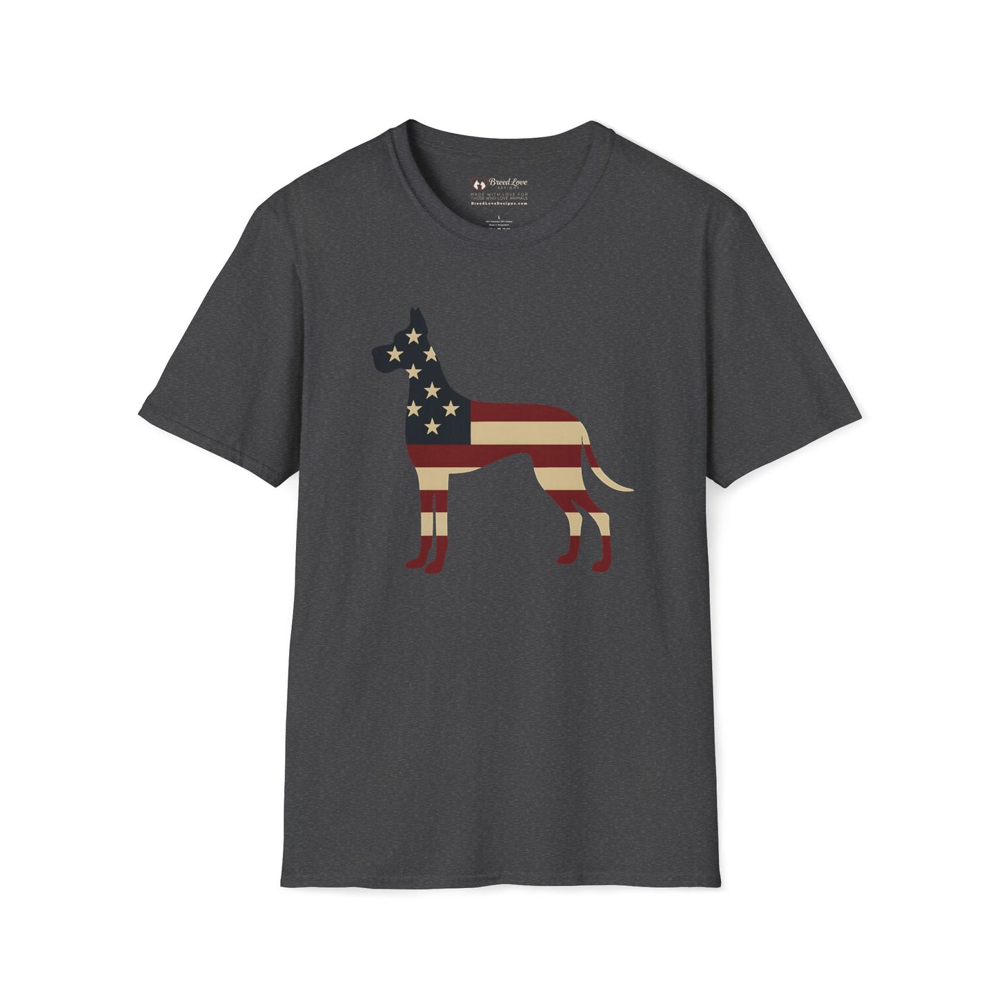 American Flag Great Dane T-Shirt