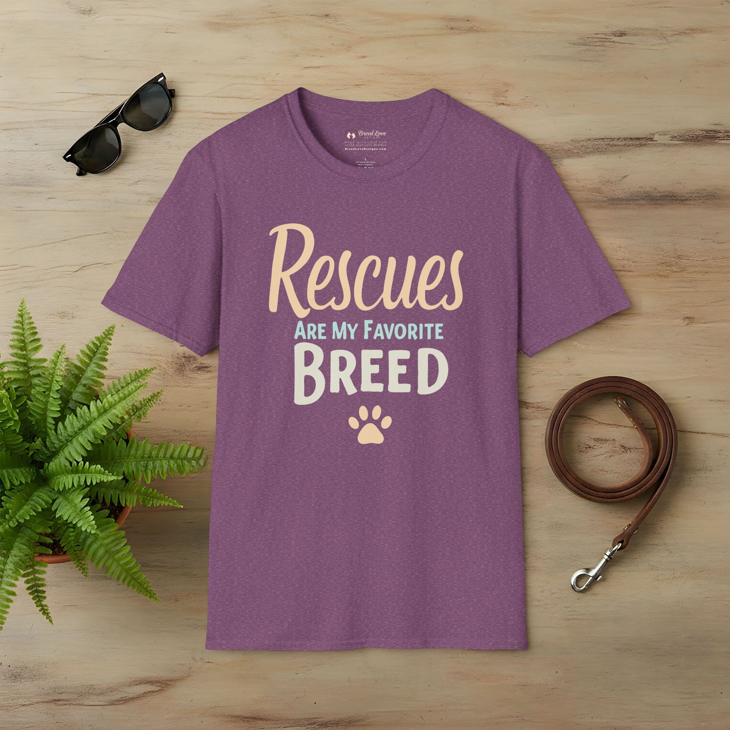 Rescues Are My Favorite Breed Text Art T-Shirt