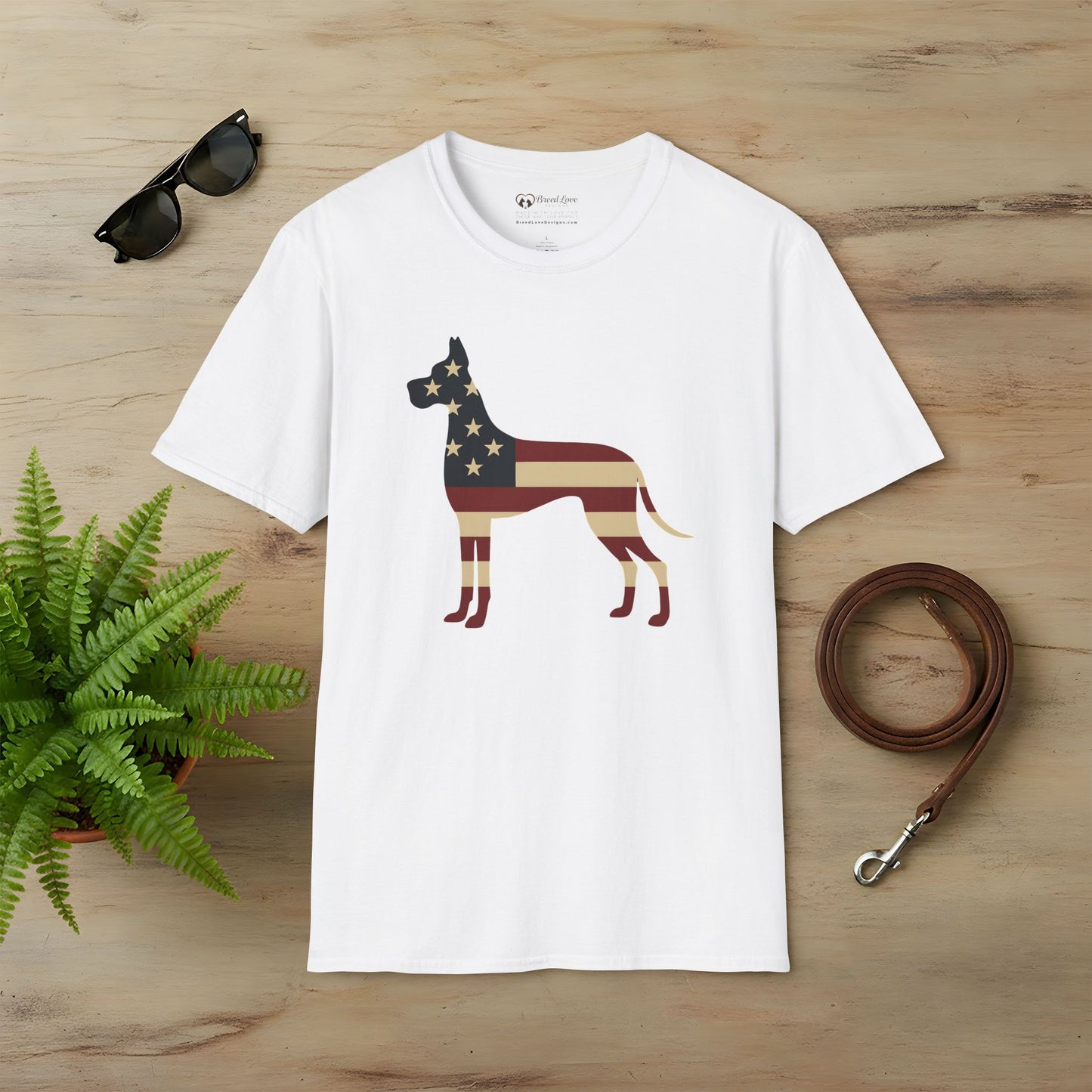 American Flag Great Dane T-Shirt