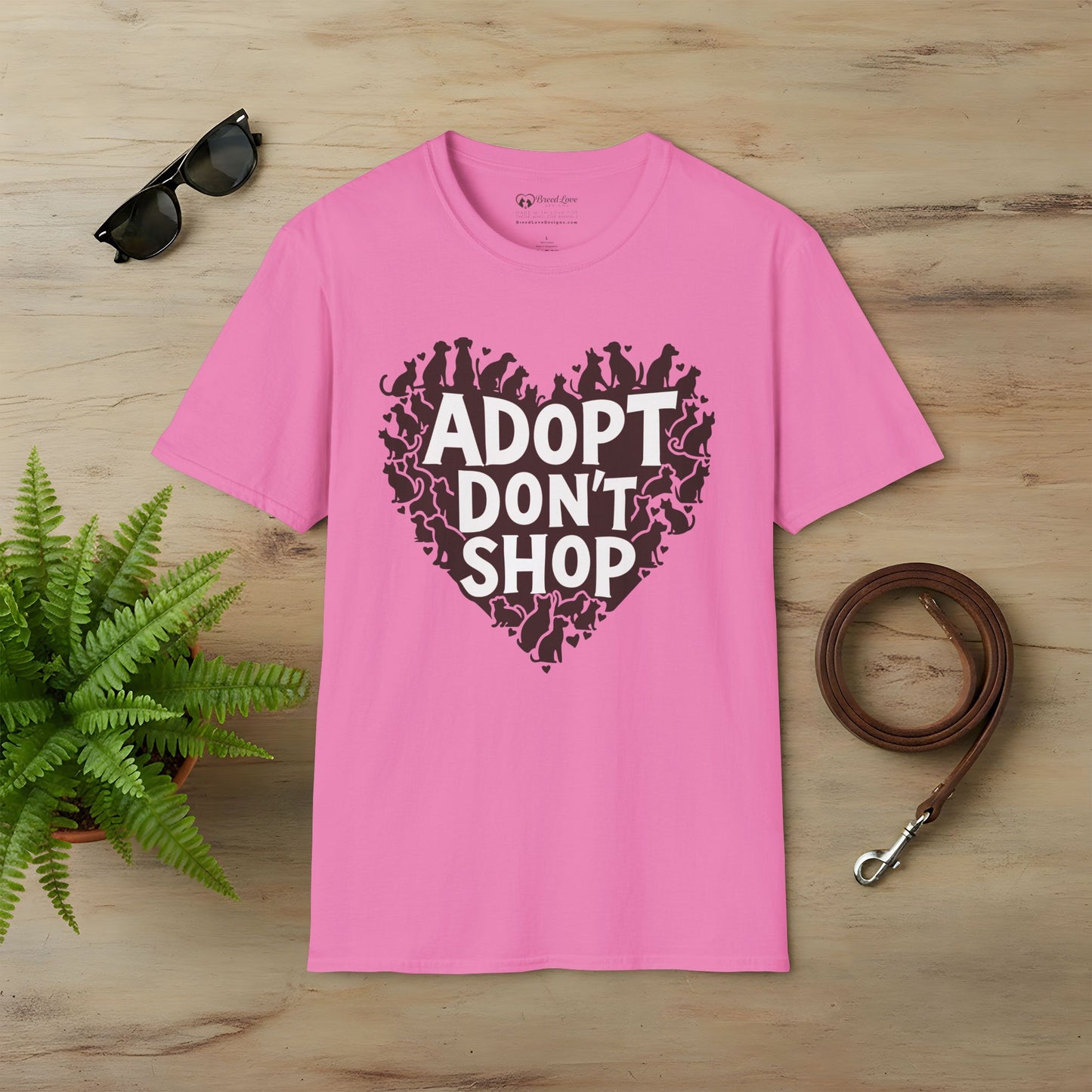 Adopt Don't Shop Dogs and Cats Heart T-Shirt