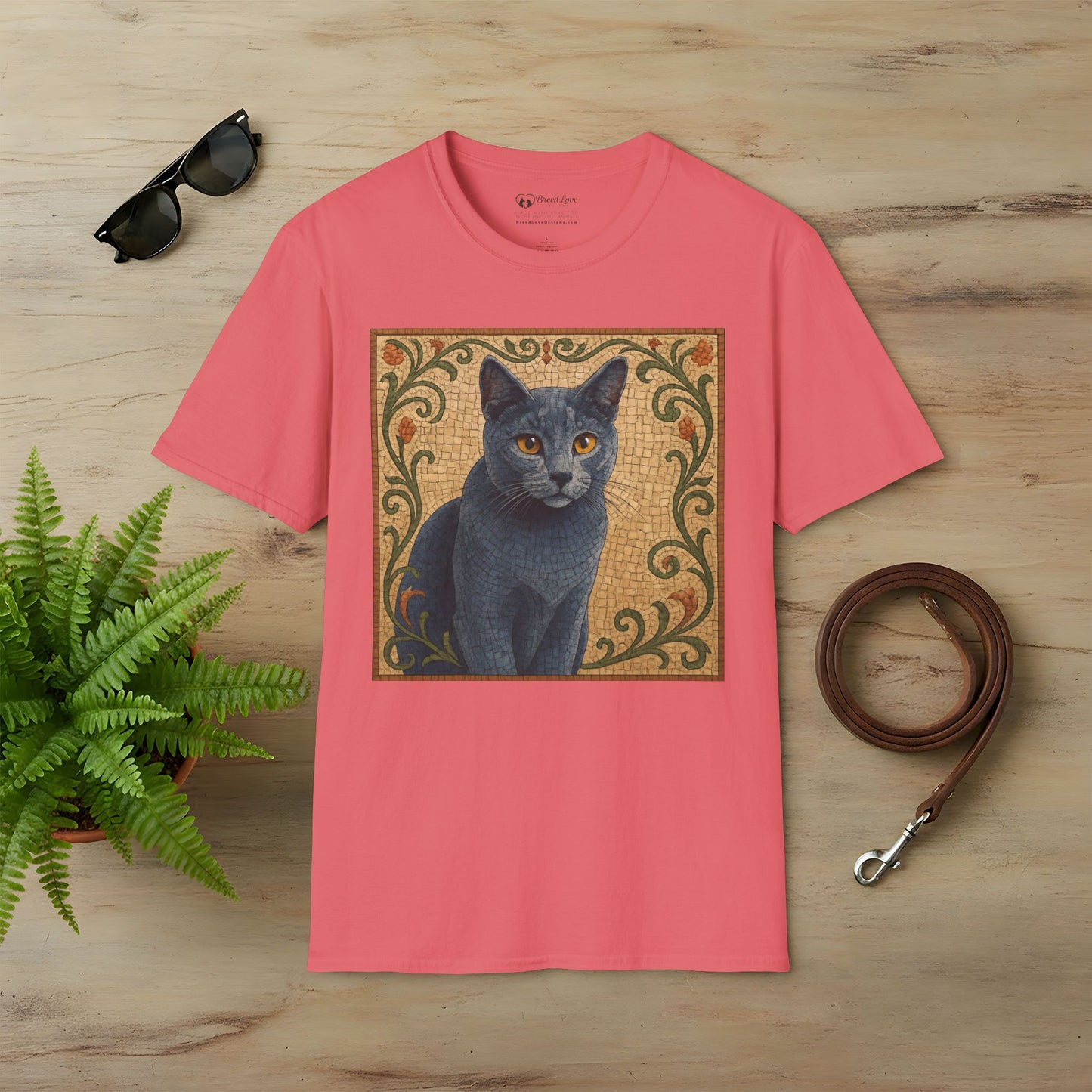 Russian Blue Cat Mosaic T-Shirt