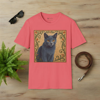 Russian Blue Cat Mosaic T-Shirt