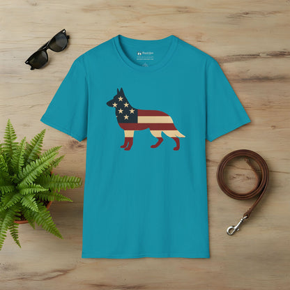 American Flag German Shepherd T-Shirt