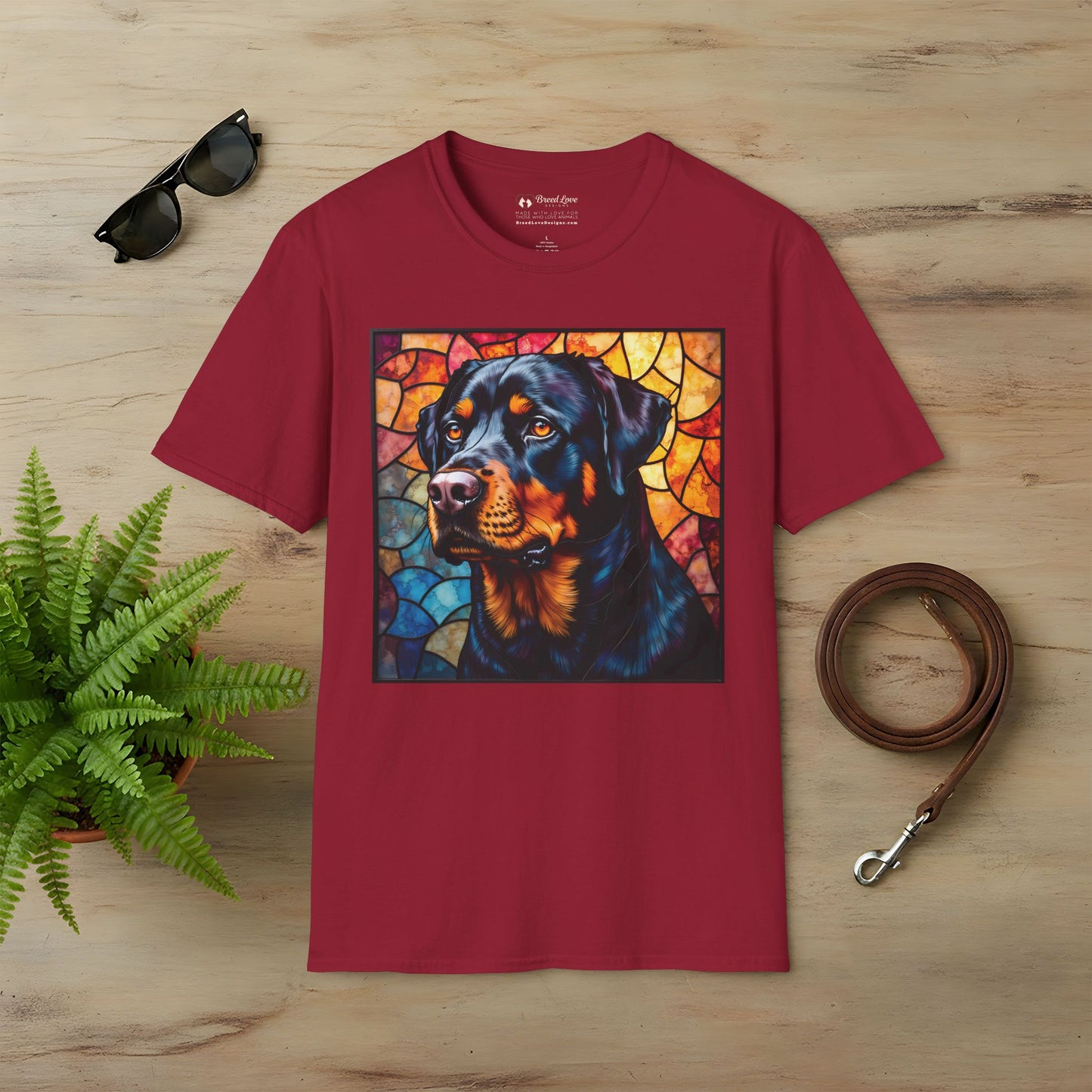 Stained Glass Rottweiler T-Shirt