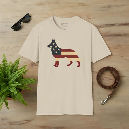 American Flag German Shepherd T-Shirt