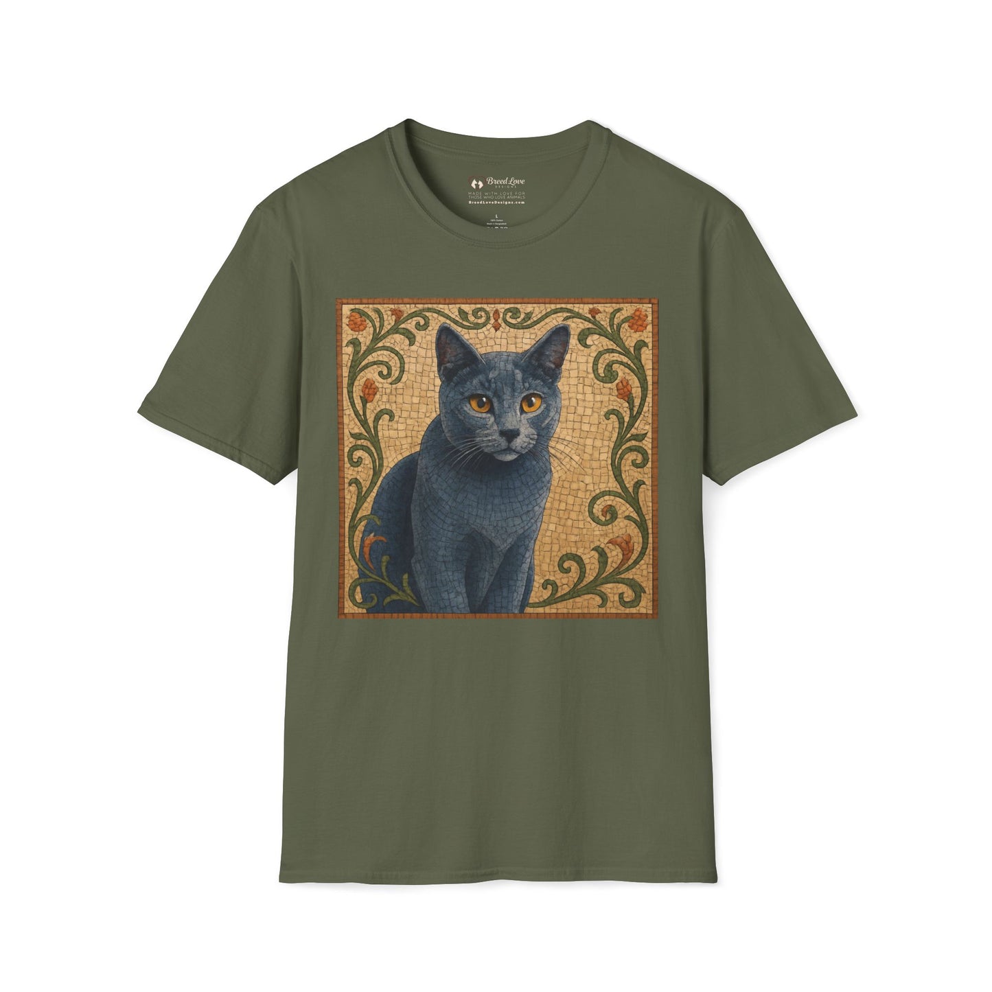 Russian Blue Cat Mosaic T-Shirt