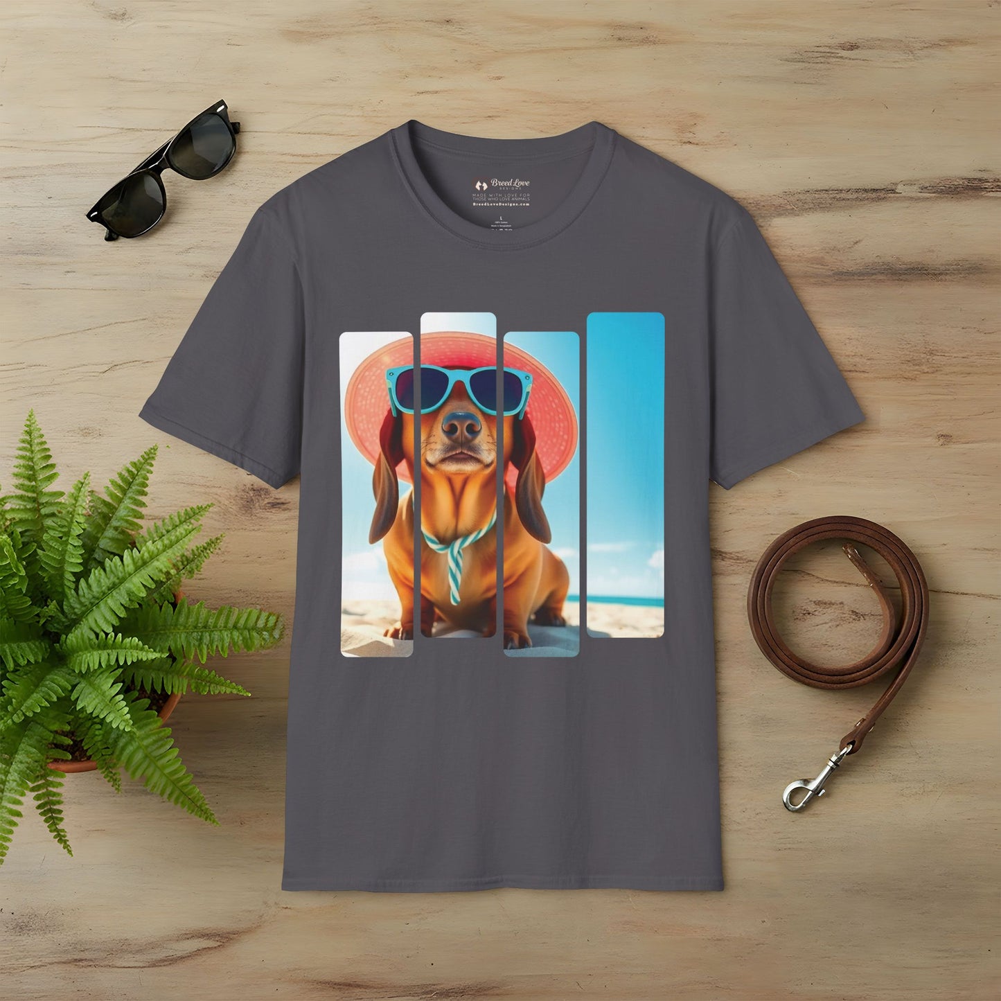 Dachshund at the Beach Panel T-Shirt