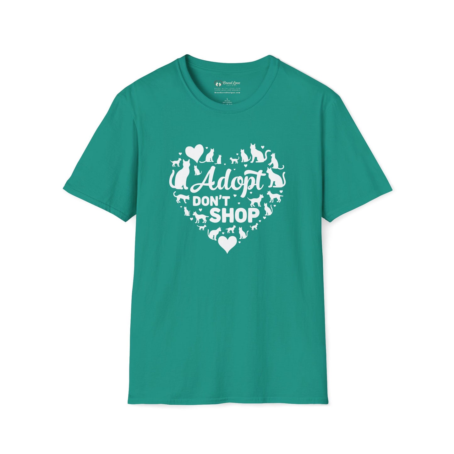 Adopt Don't Shop Cat Heart T-Shirt