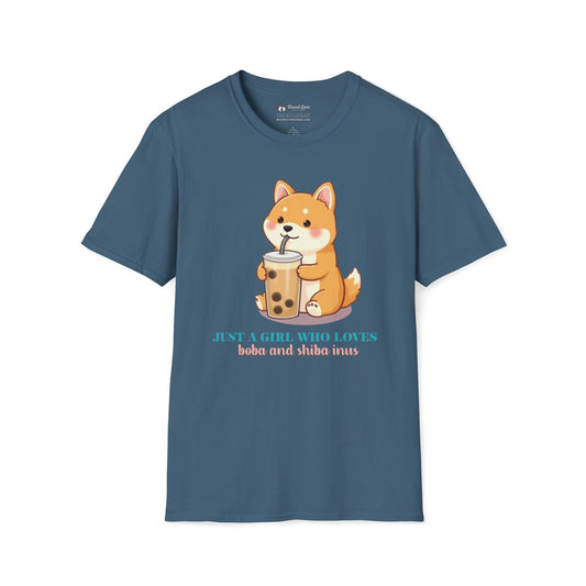Just a Girl Who Loves Boba and Shiba Inus T-Shirt