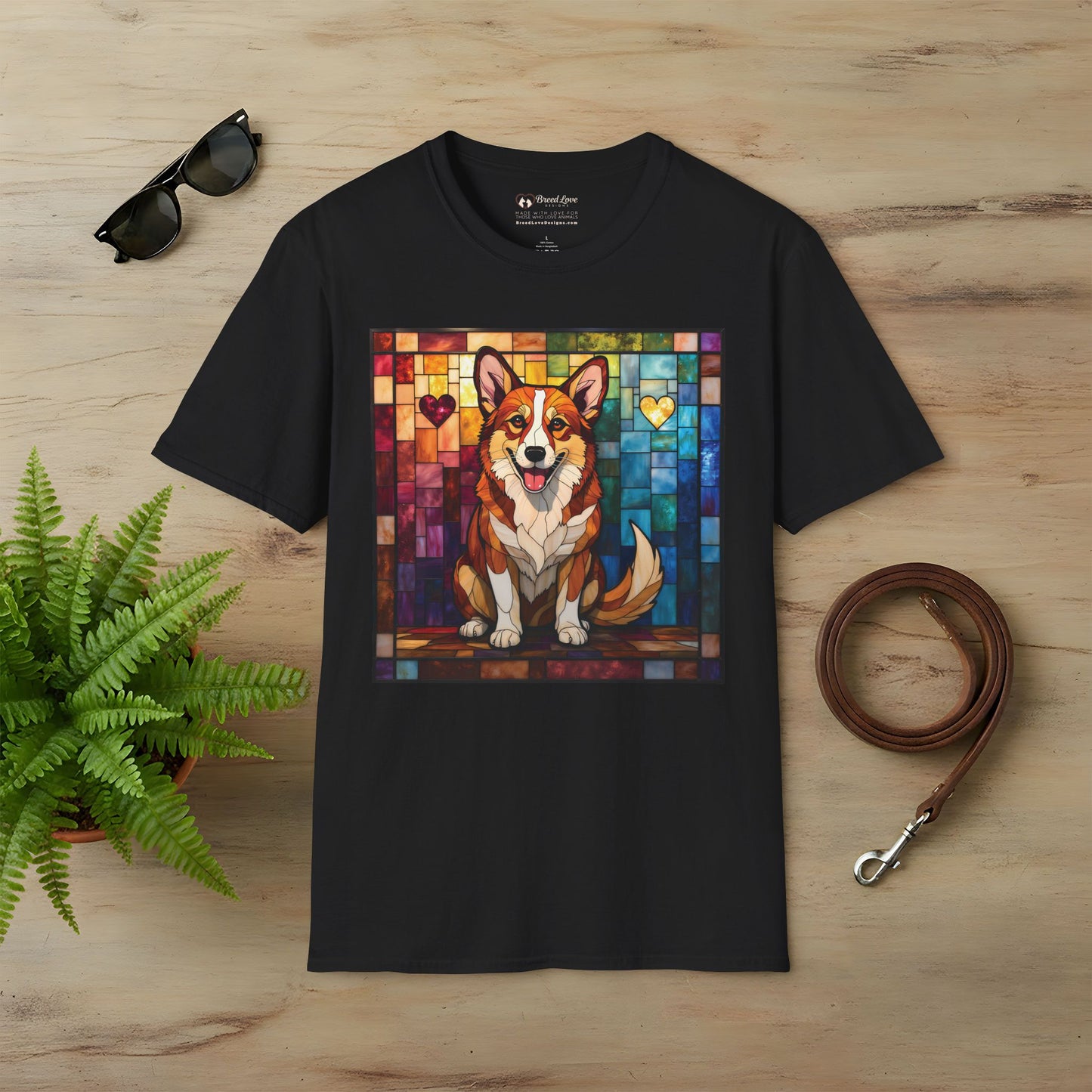 Stained Glass Corgi T-Shirt