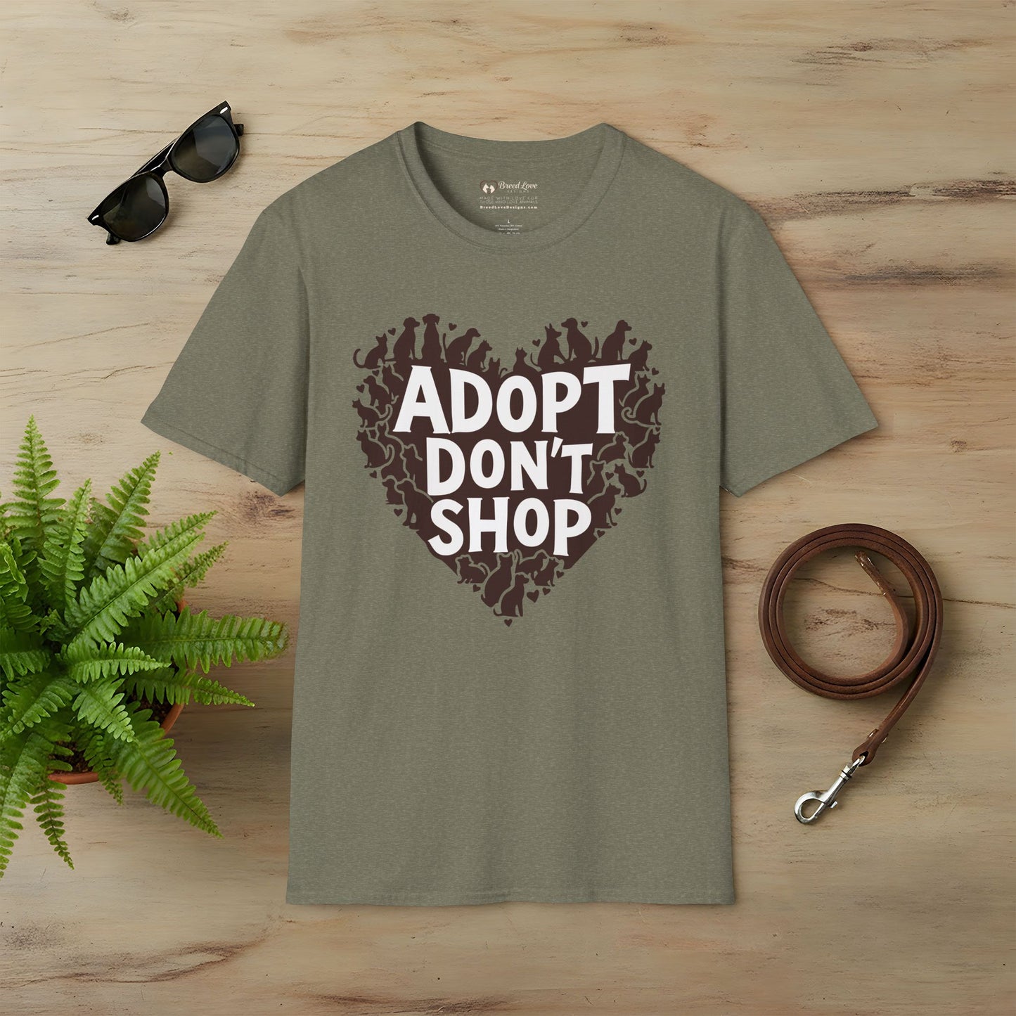 Adopt Don't Shop Dogs and Cats Heart T-Shirt