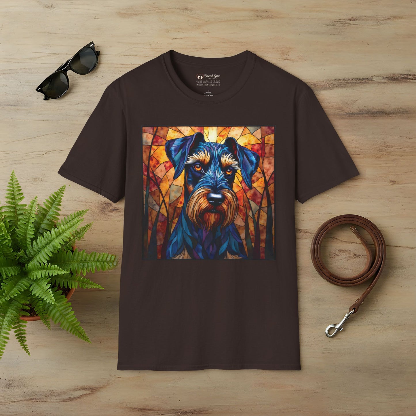 Stained Glass Schnauzer T-Shirt