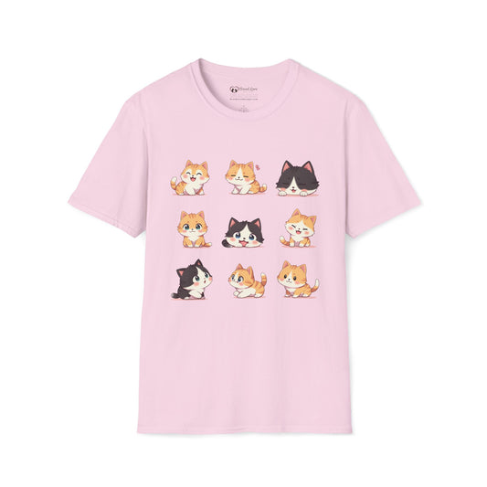 Cute Kitten Grid T-Shirt