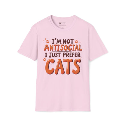 I'm Not Antisocial I Just Prefer Cats T-Shirt
