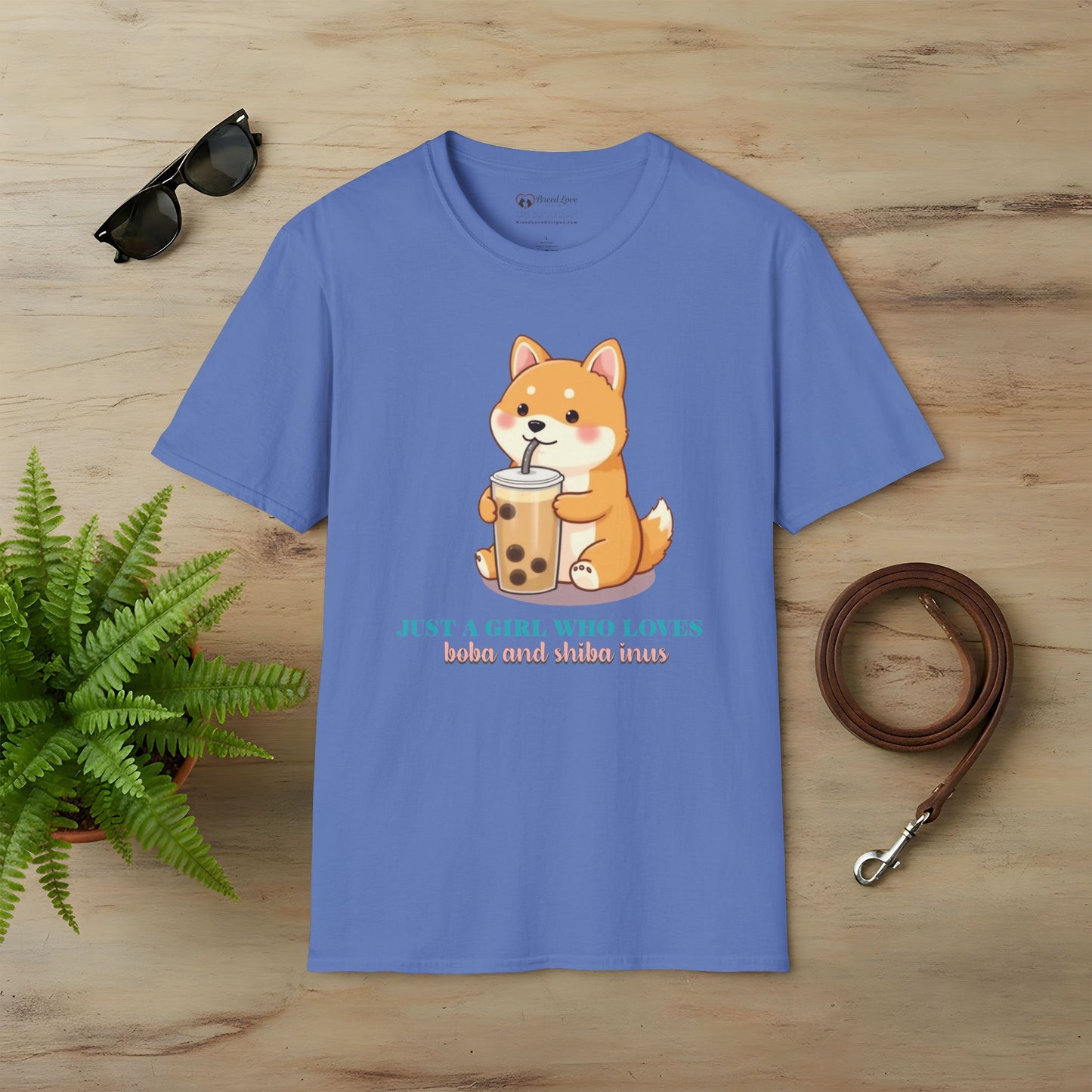 Just a Girl Who Loves Boba and Shiba Inus T-Shirt