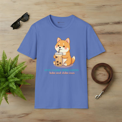 Just a Girl Who Loves Boba and Shiba Inus T-Shirt