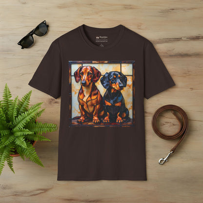 Stained Glass Dachshunds T-Shirt