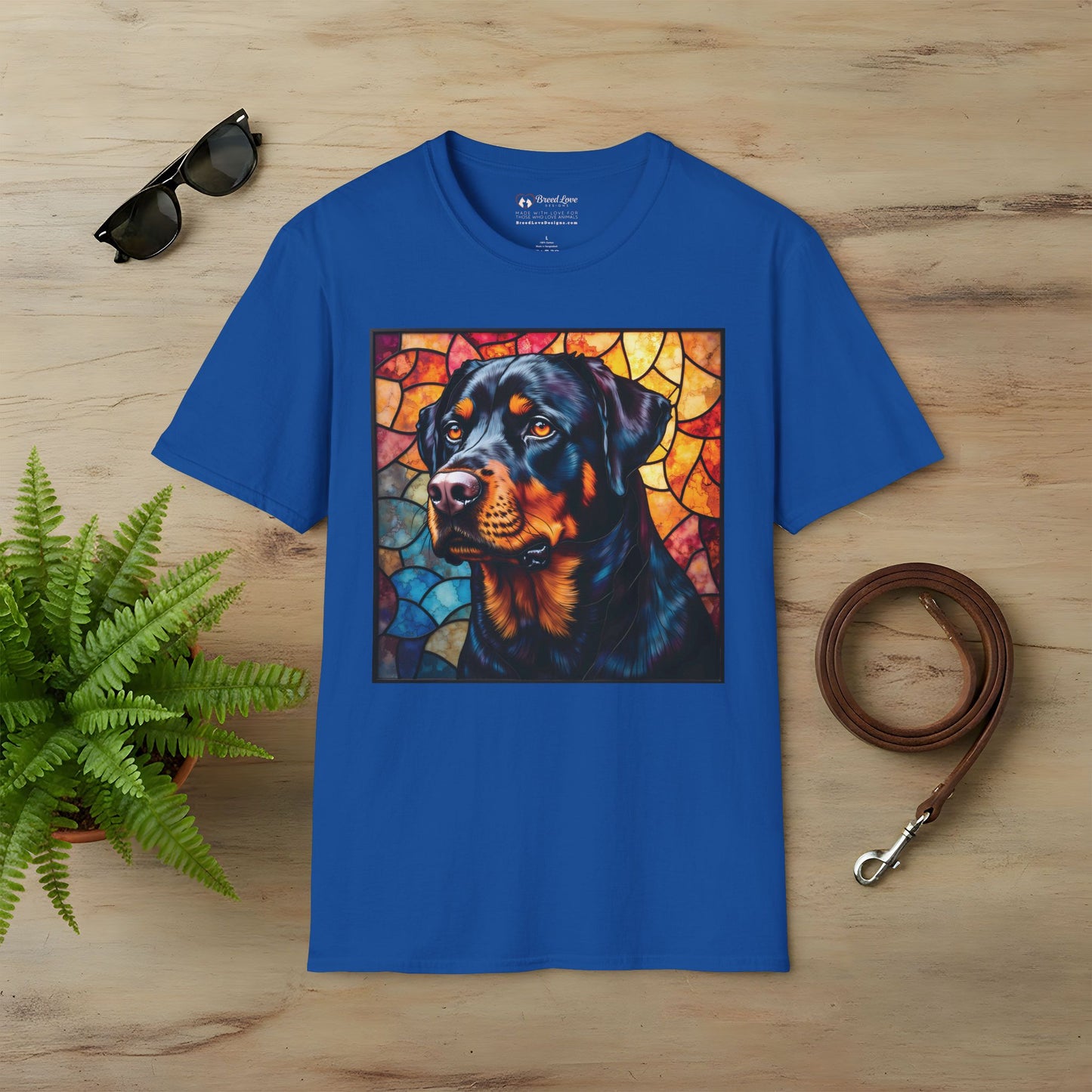 Stained Glass Rottweiler T-Shirt