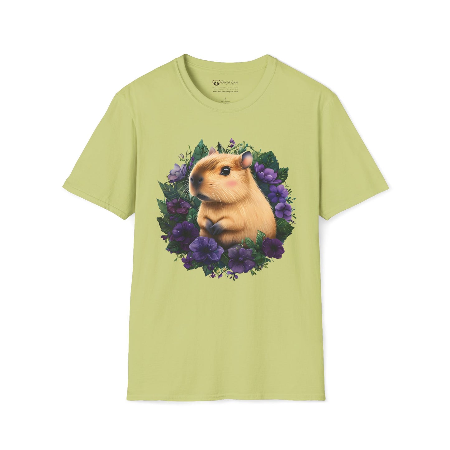 Capybara with Purple Flowers T-Shirt